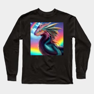 Intricate Rainbow Scaled Dragon Long Sleeve T-Shirt